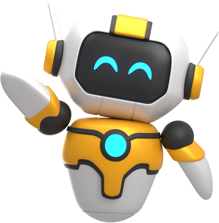 3D Say Hi Robot Illustration