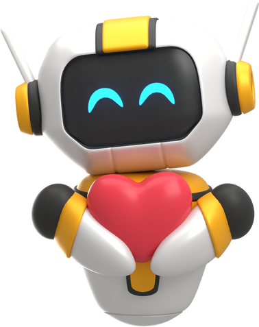 3D Robot Giving Heart Illustration
