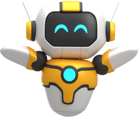 3D Happy Robot Illustration